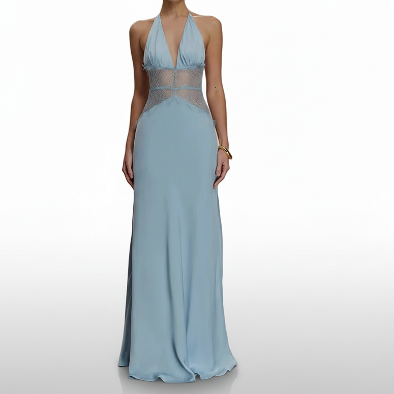 Summer Backless Lace Maxi Dress