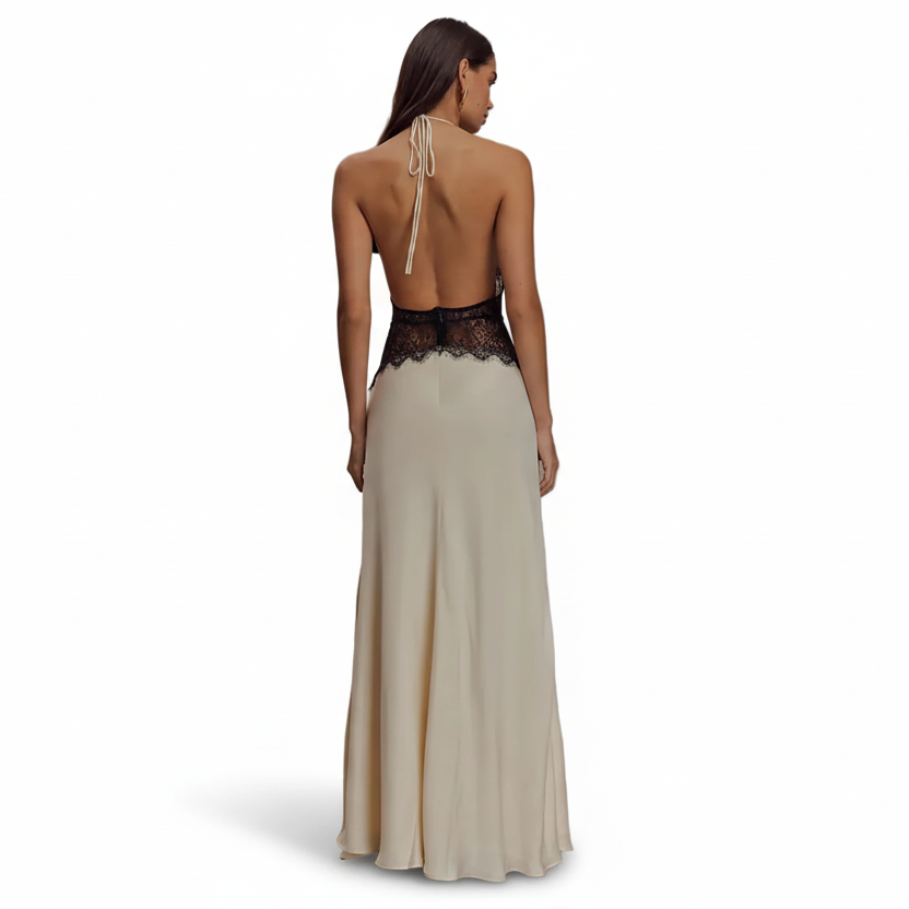 Summer Backless Lace Maxi Dress