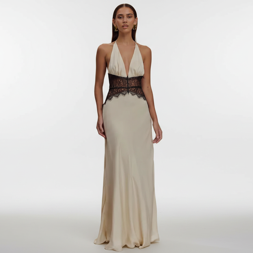 Summer Backless Lace Maxi Dress